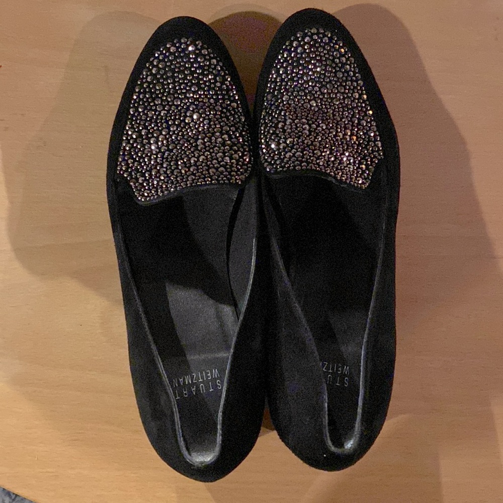 Stewart Weizmann Suede Sparkle Loafers - image 1